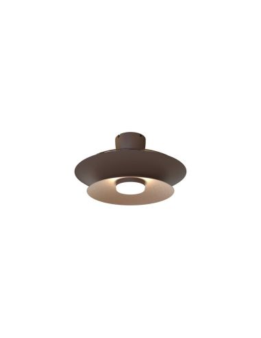 Ventoinha teto LED moderno PATAGONIA 2D em cobre escovado, cor café, Ø500mm, 33W, 3000lm, CCT, dimerizável, DC