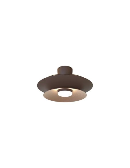 Ventoinha teto LED moderno PATAGONIA 2D em cobre escovado, cor café, Ø500mm, 33W, 3000lm, CCT, dimerizável, DC