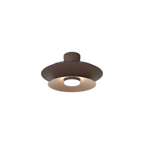 Ventilador plafón moderno LED PATAGONIA 2D café cobre cepillado Ø500mm 33W 3000lm CCT regulable DC