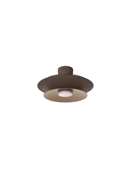 Ventilador plafón moderno LED PATAGONIA 2D café cobre cepillado Ø500mm 33W 3000lm CCT regulable DC