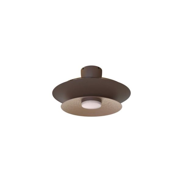 Ventoinha teto LED moderno PATAGONIA 2D em cobre escovado, cor café, Ø500mm, 33W, 3000lm, CCT, dimerizável, DC