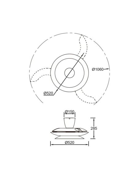Ventilador plafón moderno LED PATAGONIA 2D café cobre cepillado Ø500mm 33W 3000lm CCT regulable DC