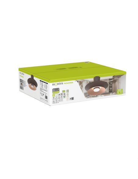 Ventilador plafón moderno LED PATAGONIA 2D café cobre cepillado Ø500mm 33W 3000lm CCT regulable DC