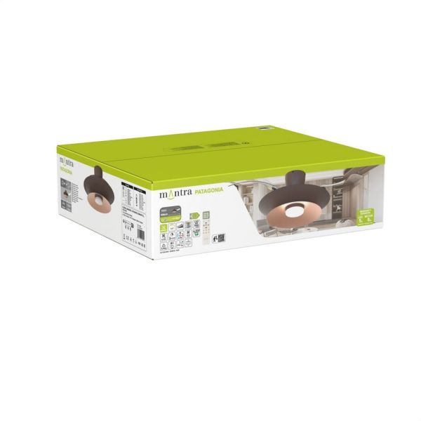 Ventilador plafón moderno LED PATAGONIA 2D café cobre cepillado Ø500mm 33W 3000lm CCT regulable DC