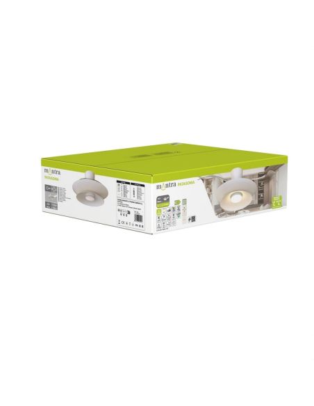 Ventoinha teto LED moderno PATAGONIA 2D branco Ø500mm 33W 3000lm CCT dimerizável silencioso com motor DC