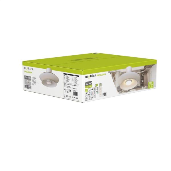 Ventoinha teto LED moderno PATAGONIA 2D branco Ø500mm 33W 3000lm CCT dimerizável silencioso com motor DC