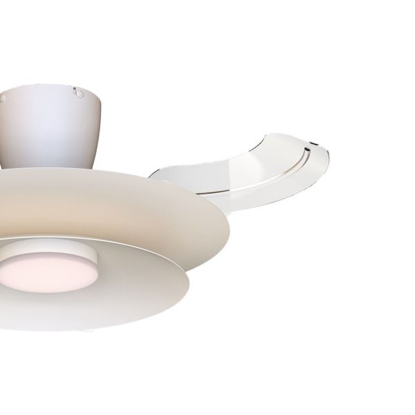 Ventoinha teto LED moderno PATAGONIA 2D branco Ø500mm 33W 3000lm CCT dimerizável silencioso com motor DC