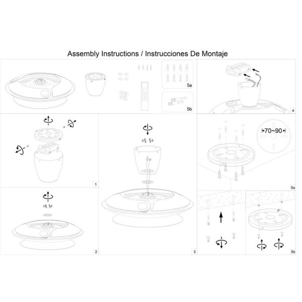 Ventilador tipo plafón moderno LED PATAGONIA 2D blanco Ø500mm 33W 3000lm CCT regulable motor DC silencioso