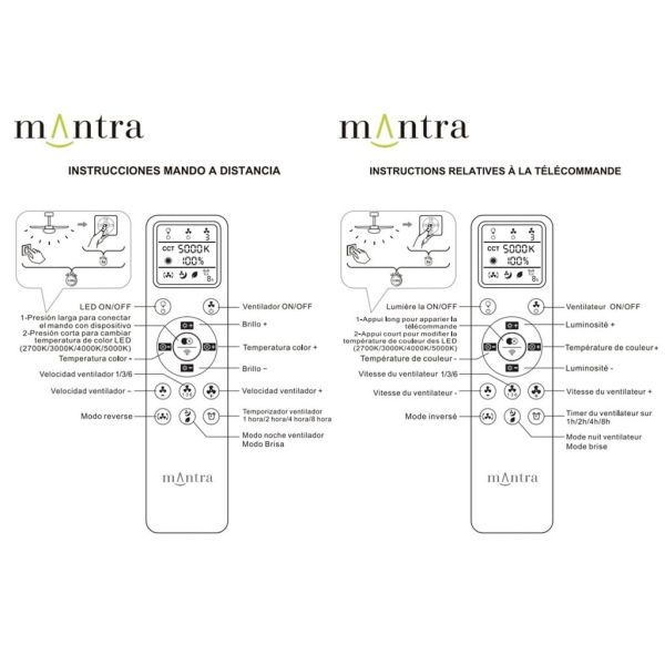 Ventoinha teto LED moderno PATAGONIA 2D branco Ø500mm 33W 3000lm CCT dimerizável silencioso com motor DC