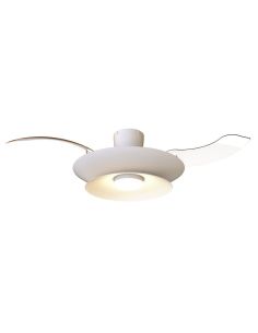 Ventilador tipo plafón moderno LED PATAGONIA 2D blanco Ø500mm 33W 3000lm CCT regulable motor DC silencioso