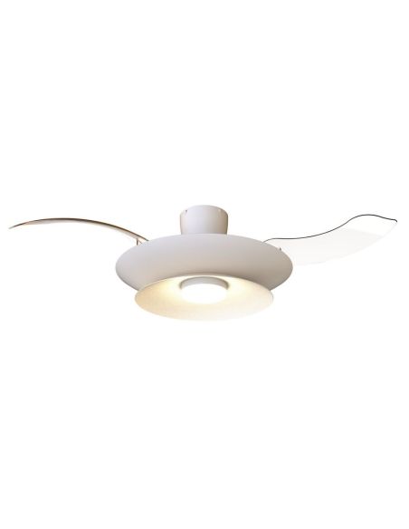 Ventoinha teto LED moderno PATAGONIA 2D branco Ø500mm 33W 3000lm CCT dimerizável silencioso com motor DC