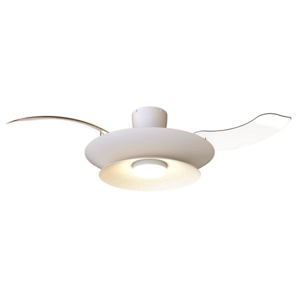 Ventilador tipo plafón moderno LED PATAGONIA 2D blanco Ø500mm 33W 3000lm CCT regulable motor DC silencioso