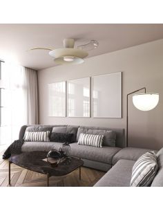 Ventilador tipo plafón moderno LED PATAGONIA 2D blanco Ø500mm 33W 3000lm CCT regulable motor DC silencioso 2