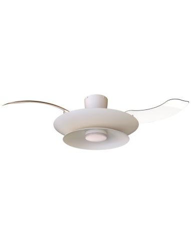 Ventilador tipo plafón moderno LED PATAGONIA 2D blanco Ø500mm 33W 3000lm CCT regulable motor DC silencioso
