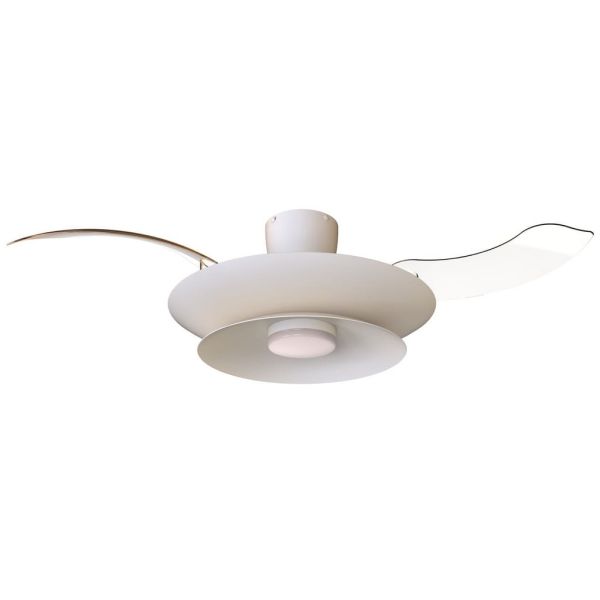 Ventilador tipo plafón moderno LED PATAGONIA 2D blanco Ø500mm 33W 3000lm CCT regulable motor DC silencioso
