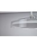 Ventilador de techo tipo plafón LED GLASS FAN M blanco transparente Ø1320mm 35W 3000lm CCT regulable DC silencioso