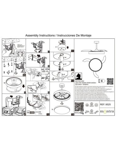 Ventoinha de teto LED, modelo GLASS FAN M, branco transparente, Ø1320mm, 35W, 3000lm, CCT, dimerizável, DC, silencioso