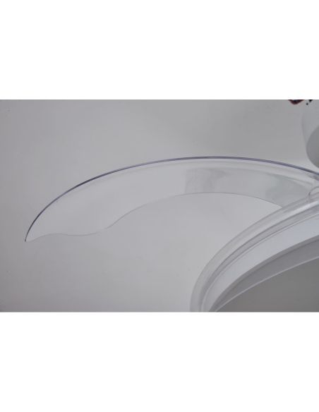 Ventilador de techo tipo plafón LED GLASS FAN M blanco transparente Ø1320mm 35W 3000lm CCT regulable DC silencioso