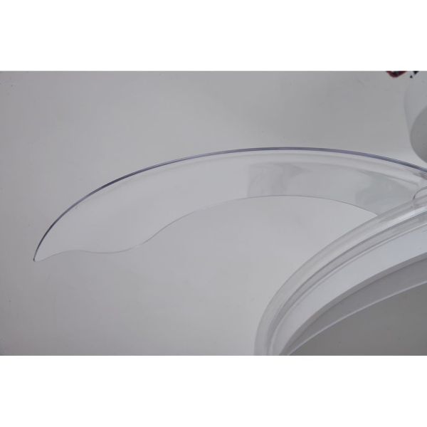 Ventilateur de plafond LED, GLASS FAN M, blanc transparent, Ø 1320 mm, 35 W, 3000 lm, CCT, dimmable, CC, silencieux