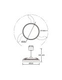 Ventilador de techo tipo plafón LED GLASS FAN M blanco transparente Ø1320mm 35W 3000lm CCT regulable DC silencioso