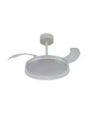 Ventilador de techo tipo plafón LED GLASS FAN S blanco transparente Ø1060mm 35W 3000lm CCT regulable DC silencioso