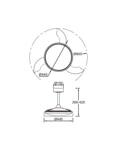 Ventilador de techo tipo plafón LED GLASS FAN S blanco transparente Ø1060mm 35W 3000lm CCT regulable DC silencioso
