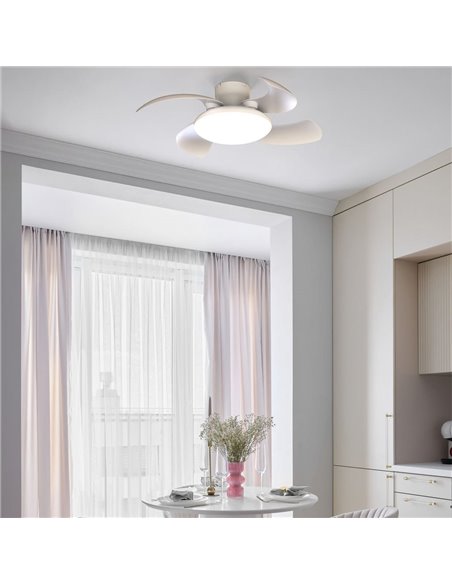 Ventoinha de teto com LED ALOHA II branca Ø830 mm, 40 W, 4200 lm, CCT 3000-5000 K, motor silencioso de 25 W CC