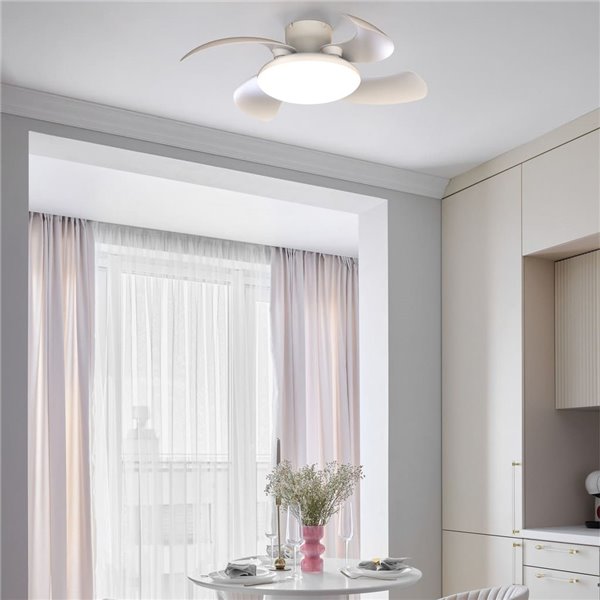 Plafonnier ventilateur LED ALOHA II blanc Ø830 mm, 40 W, 4200 lm, CCT 3000-5000 K, moteur silencieux 25 W CC