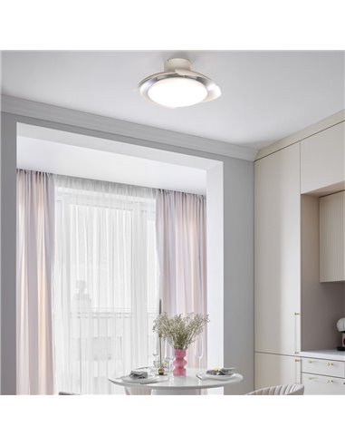 Ventoinha de teto com LED ALOHA II branca Ø830 mm, 40 W, 4200 lm, CCT 3000-5000 K, motor silencioso de 25 W CC