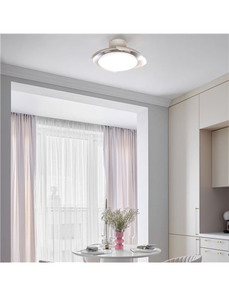 Plafón Ventilador LED ALOHA II blanco Ø830mm 40W 4200lm CCT 3000-5000K motor 25W DC silencioso