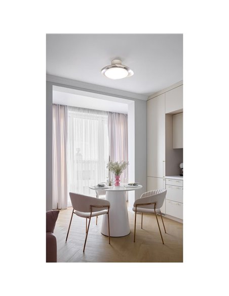 Plafón Ventilador LED ALOHA II blanco Ø830mm 40W 4200lm CCT 3000-5000K motor 25W DC silencioso
