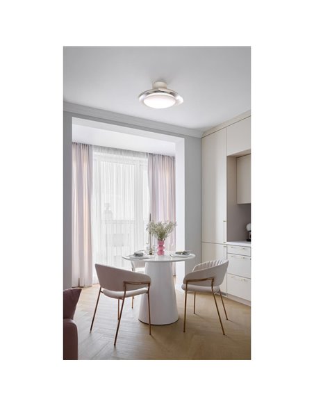 Ventoinha de teto com LED ALOHA II branca Ø830 mm, 40 W, 4200 lm, CCT 3000-5000 K, motor silencioso de 25 W CC
