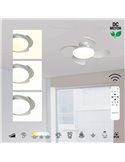 Plafonnier ventilateur LED ALOHA II blanc Ø830 mm, 40 W, 4200 lm, CCT 3000-5000 K, moteur silencieux 25 W CC