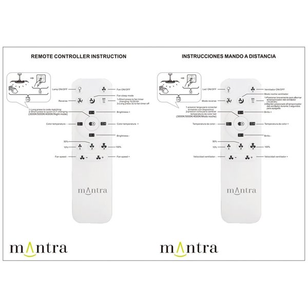 Plafón Ventilador LED ALOHA II blanco Ø830mm 40W 4200lm CCT 3000-5000K motor 25W DC silencioso