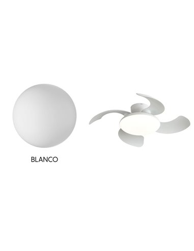 Plafón Ventilador LED ALOHA II blanco Ø830mm 40W 4200lm CCT 3000-5000K motor 25W DC silencioso