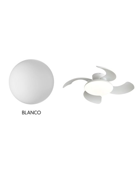 Ventoinha de teto com LED ALOHA II branca Ø830 mm, 40 W, 4200 lm, CCT 3000-5000 K, motor silencioso de 25 W CC