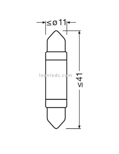 Ampoule LED festonnée C5W 41mm Osram 6000K 12V LEDriving SV8.5-8