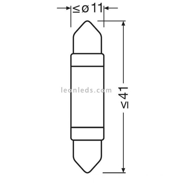 Ampoule LED festonnée C5W 41mm Osram 6000K 12V LEDriving SV8.5-8