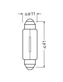 Lâmpada C5W 41mm OSRAM ORIGINAL 12V 5W SV8.5-8 para placa de matrícula, interior ou posição 6413