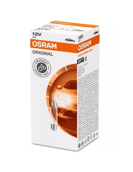 Bombilla C5W 41mm OSRAM ORIGINAL 12V 5W SV8.5-8 para matrícula, interior o posición 6413