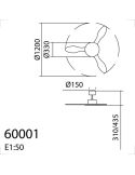 Ventilador de techo LED 36W RIGA II blanco Ø120cm DC 32W CCT regulable 3600lm con mando