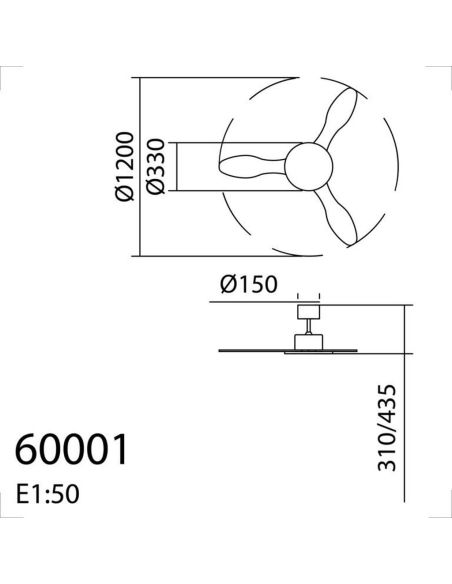 Ventilador de techo LED 36W RIGA II blanco Ø120cm DC 32W CCT regulable 3600lm con mando