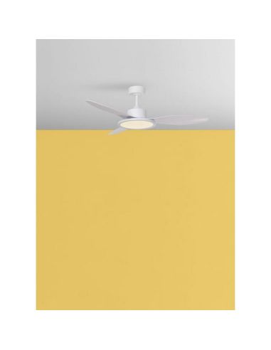 Ventoinha de teto LED RIGA II 36W, branco, Ø120cm, DC 32W CCT, dimerizável, 3600lm com controle remoto.