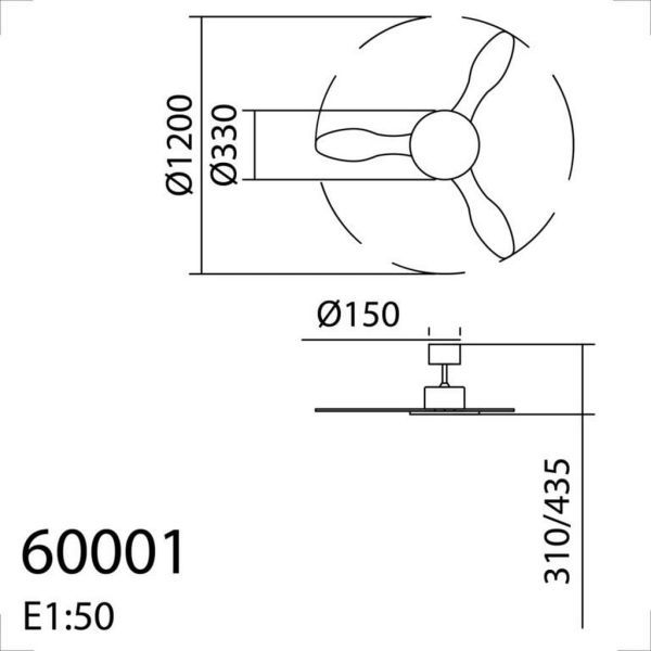 Ventoinha de teto LED RIGA II 36W, branco/madeira, Ø120cm, DC 32W CCT, regulável, IP20