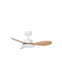 Ventilador de techo LED 30W  RIGA II XS blanco/madera Ø97cm DC 32W CCT regulable, 3 aspas IP20