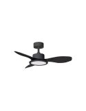 Ventilador de techo LED 30W RIGA II XS negro Ø97cm DC 32W CCT regulable, 3 aspas IP20