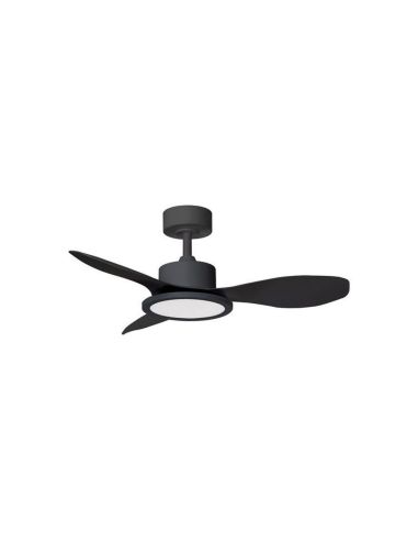 Ventilateur de plafond LED RIGA II XS 30W, noir, Ø97cm, 32W CC, intensité variable, 3 pales, IP20