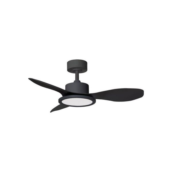 Ventilador de techo LED 30W RIGA II XS negro Ø97cm DC 32W CCT regulable, 3 aspas IP20