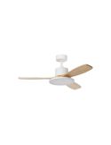 Ventilador de techo LED 36W RIGA II WOOD madera blanco natural Ø120cm DC 32W 3 aspas CCT regulable IP20
