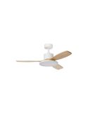 Ventilador de techo LED 36W RIGA II WOOD madera blanco natural Ø120cm DC 32W 3 aspas CCT regulable IP20